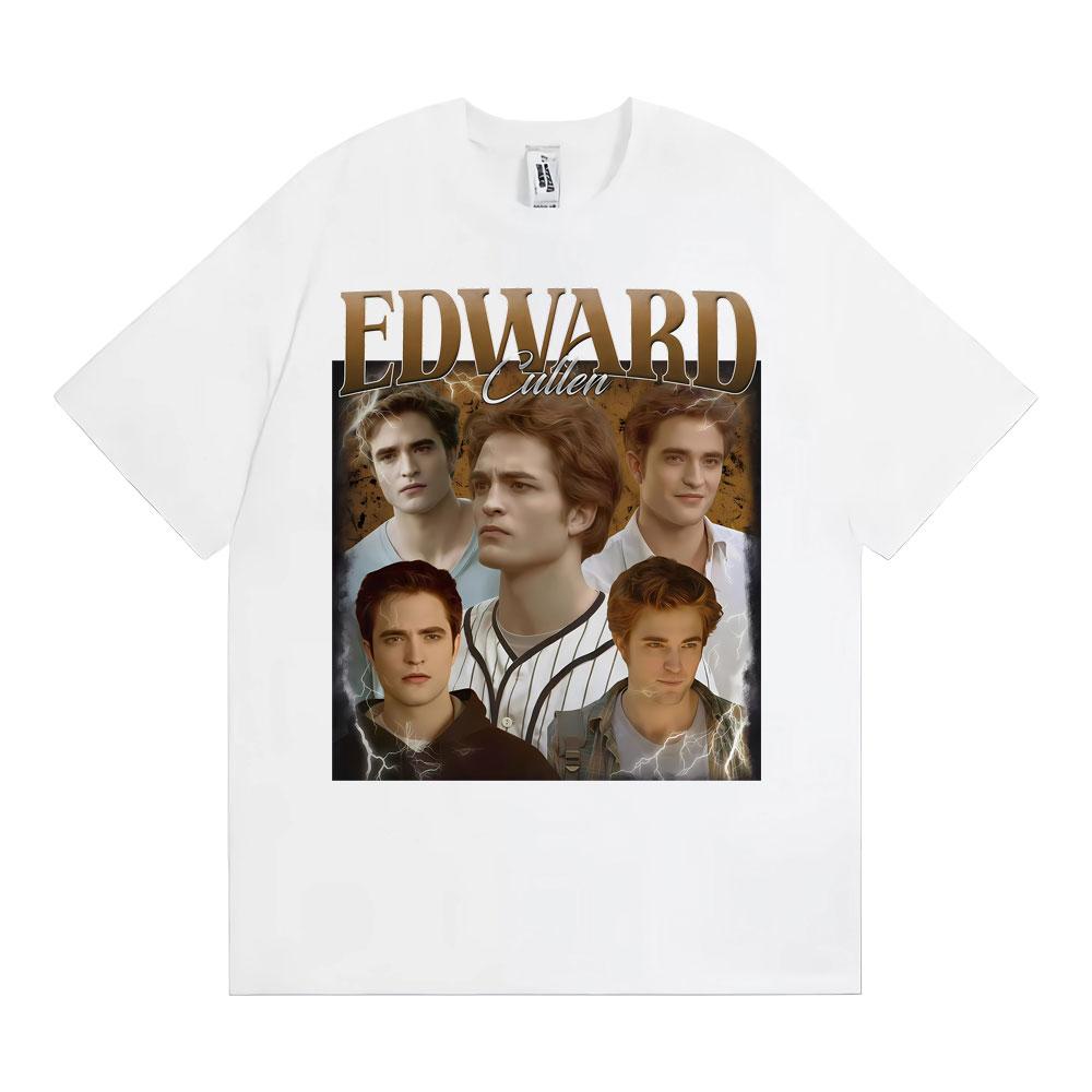 Edward Cullen Vintage Funny Graphic T-shirt Men Women Classic Fashion Hip Hop Short Sleeve T Shirts Casual Loose Cotton T-shirts