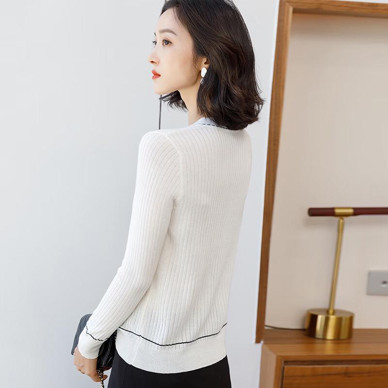 Yiliteng Women's Versatile V-Neck Pullover Sweater