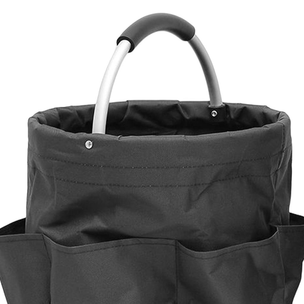 Zusammenklappbarer Picknickkorb mit großem Fassungsvermögen Oxford-Gewebe Reise Outdoor Campingkorb mit Griff Schwarz