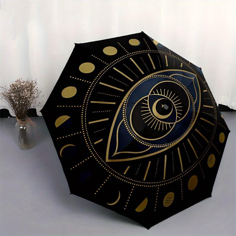 Elegant Eye Design    Umbrella, Portable 3 Fold Compact Umbrella for Men & Women, Valentine's Day Mother's Day Gif