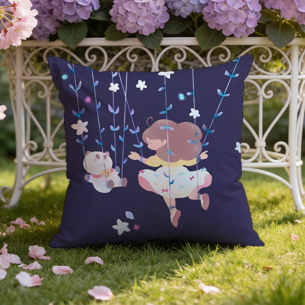 B-Bee And P-Puppycat Cushion Cover Home & Car Dual-Scene Pillow Cover: Reversible for Premium Comfort
