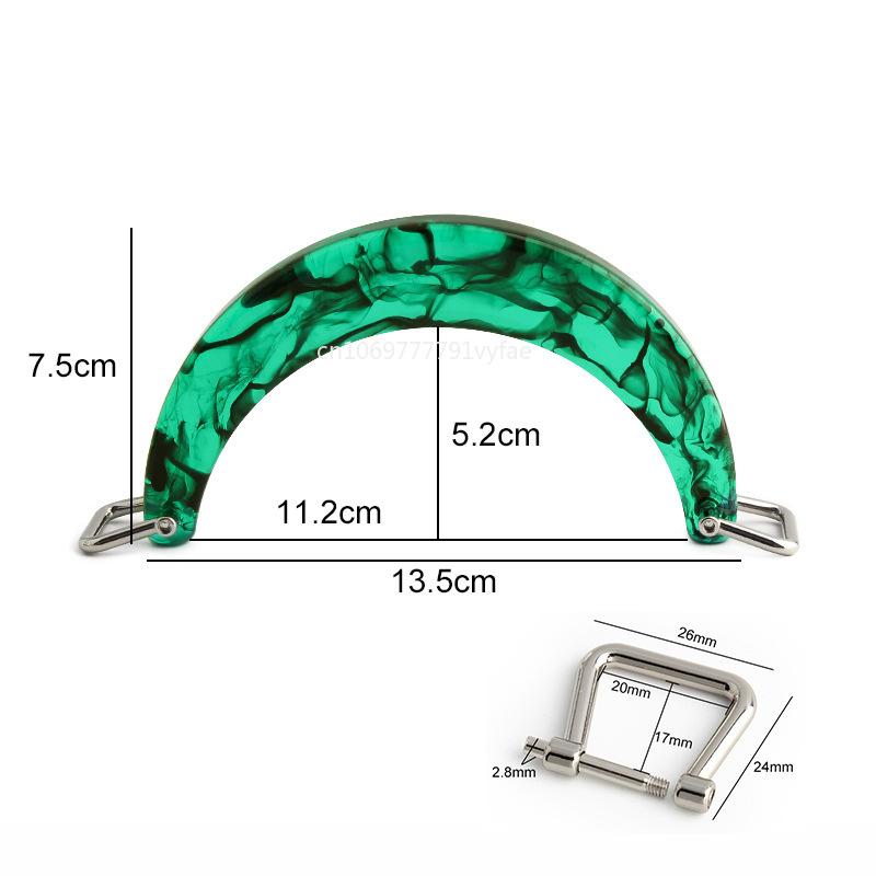 Semi-circular Acrylic Handle with Square Buckle Women's Bag Handle Woven Bag Handle DIY Handmade Bag Accessories