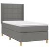 Maison Exclusive - Dark Grey Slat Bed Base and Mattress 90x190 Cm Fabric