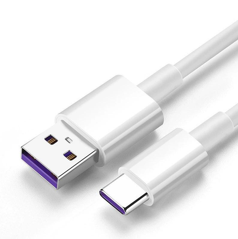 Certified 120W Type-C 6A Charging Cable for Apple, Huawei, Xiaomi 1m 15W USB-A to C White