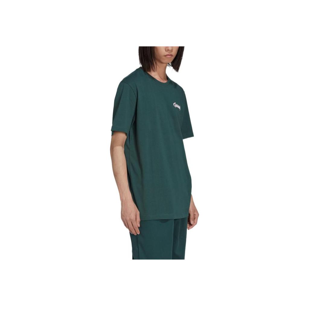 Adidas Originals Trefoil Print Crew Neck Short Sleeve T-Shirt Men Tops Mineral-Green HL9246