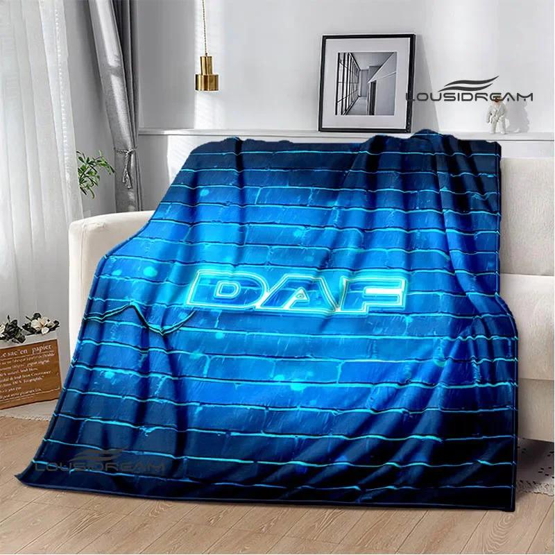 Coperte stampate retrò camion DAF 3D coperta da picnic coperte calde in flanella coperta morbida e confortevole biancheria da letto Regalo di compleanno