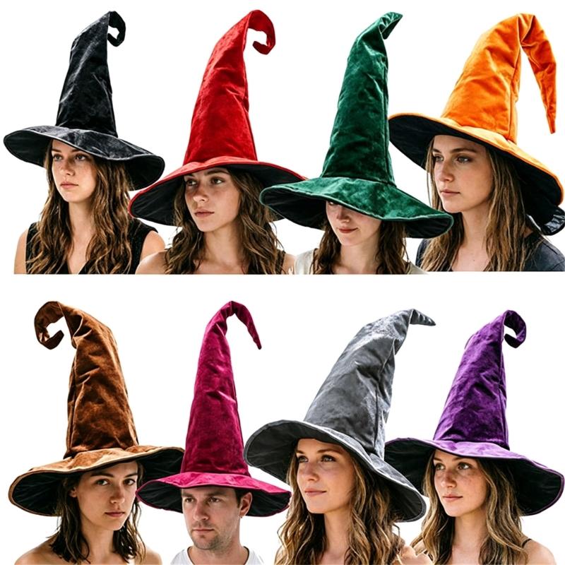 Tall Pointed Party Hat for Seasonal Costumes, Shapeable Outline and Tip with Soft Polyester Shell and Support Frame