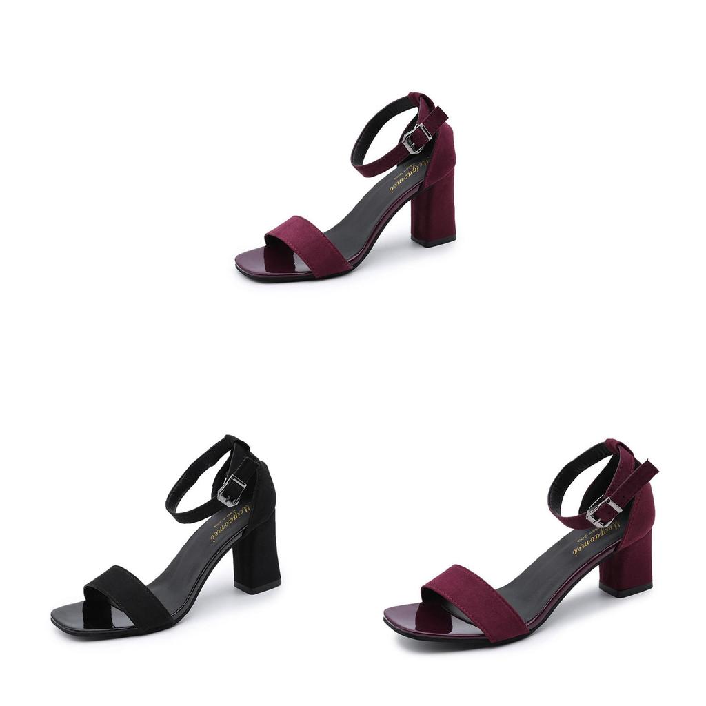 Fashion Summer Womens Roman Style Open Toe Low Heel Sandals With Buckle For Adults