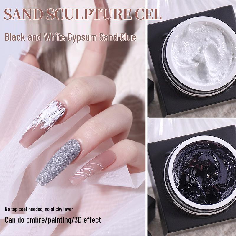 

Japanese 3D Black & White Gel for Nail Art, Micro-Carving, and Frosted Designs. белый