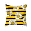 Pillow Cover Yellow Daisy Digital Print Pillow Cover Office Sofa Peach Skin Cushion Cover