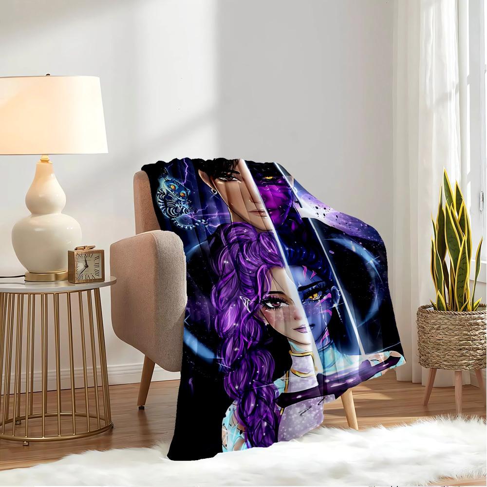 Gruppo di Ragazze Anime K-POP  Coperta Morbida Calda delle Quattro Stagioni  Copriletto Spesso a Maglia in Poliestere per Tutte le Stagioni per Letto, Campeggio, Viaggio  Regalo Perfetto