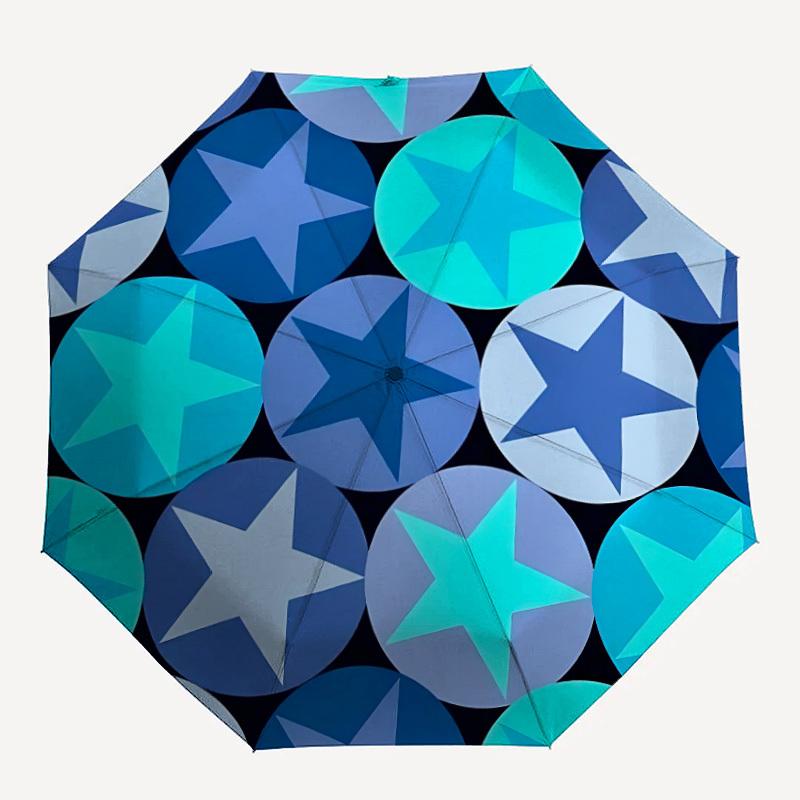 

1pc Star Circle Pattern Automatic Open/Close Umbrella with Windproof, 8-Rib Sturdy Canopy, Durable Ribs, Ideal for Gifts yy251117078