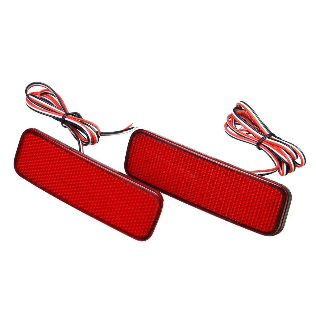 Pair Of LED Rear Bumper Reflector Brake Lights For Ford Transit Connect / Tourneo (2013-Up)