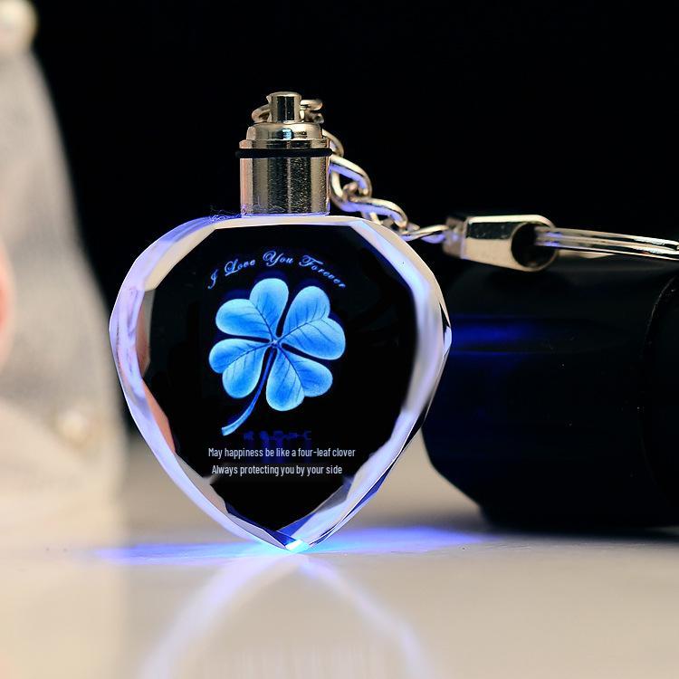 Heart-Shaped Crystal Keychain - Romantic Gift for Couples