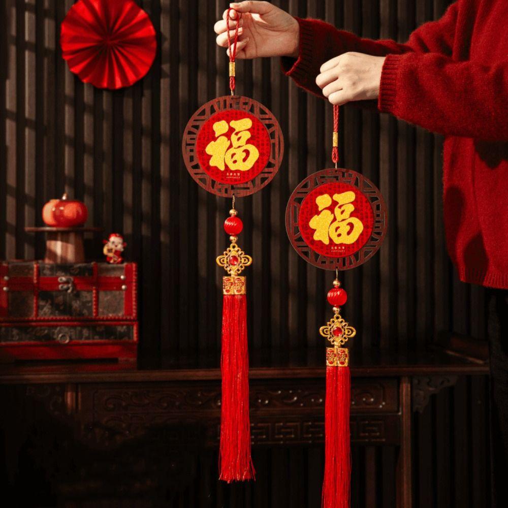 Red Spring Festival Door Decoration Traditional New Year Hanging Ornaments Home