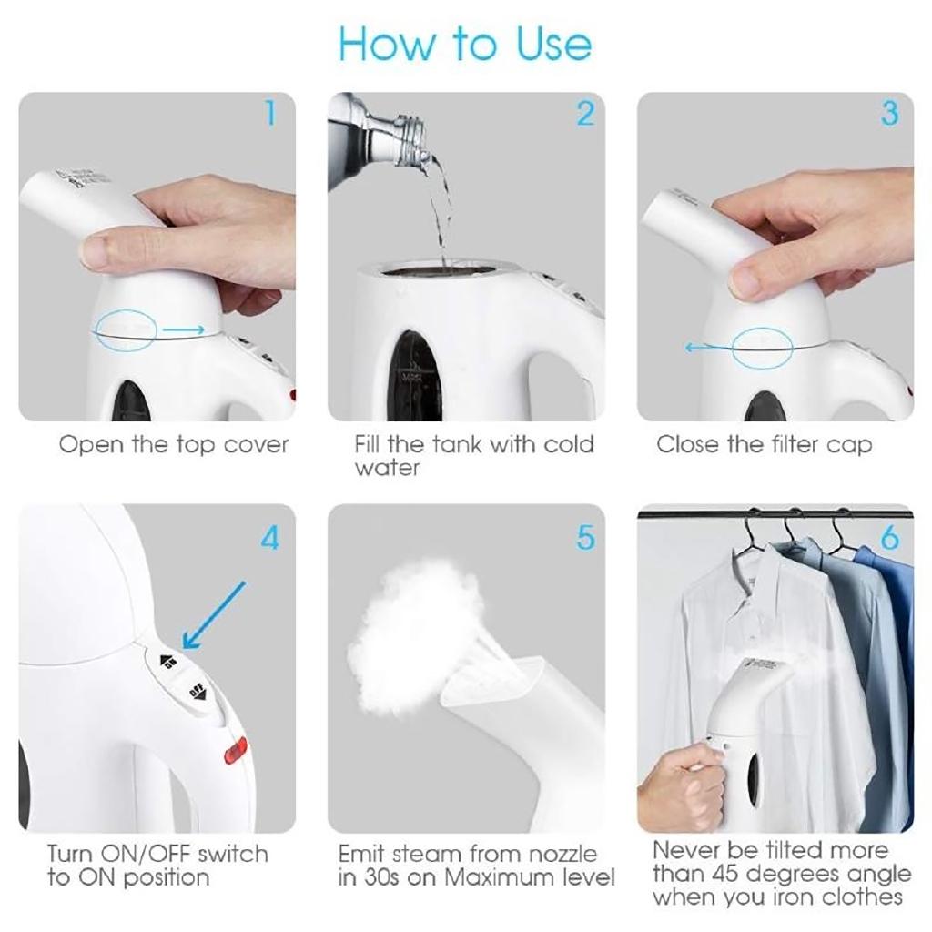 850W Parownica do ubrań Przenośne żelazko ręczne do domu Pionowe parownice do odzieży Maszyna parowa Urządzenia do prasowania podróżne
