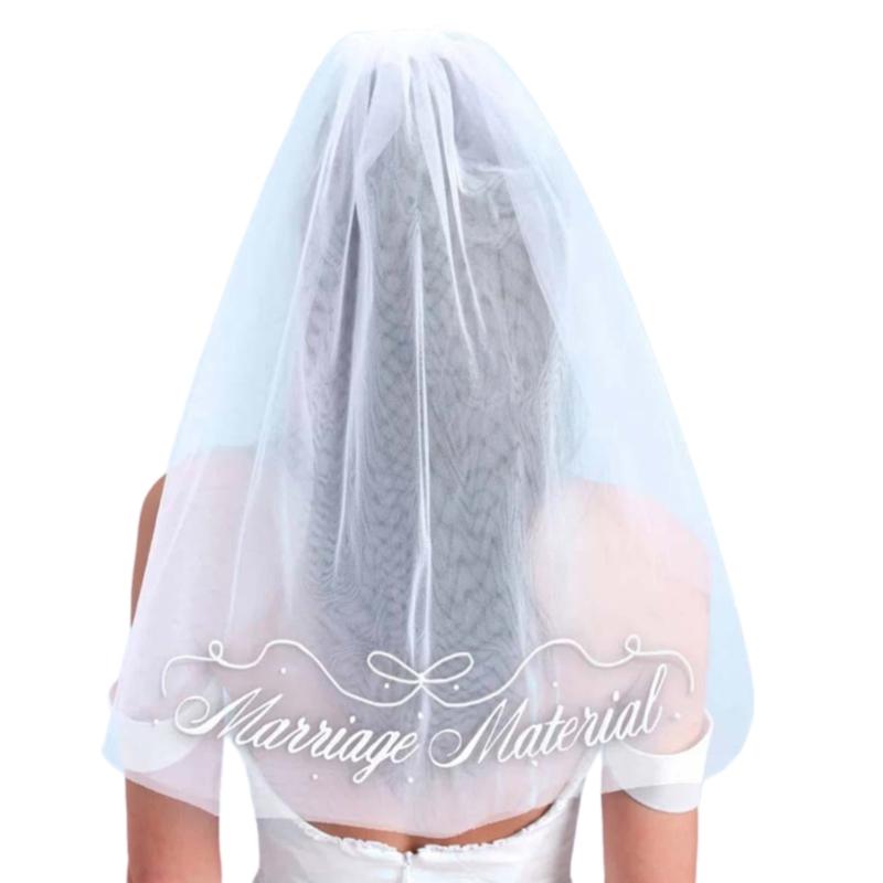 Вышивка Свадебная Фата Женская Свадебная Церемония Бисероплетение Короткая Фата Невесты для Девичника Свадебные Фото Аксессуары 1 белый