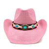 Cowboy Straw Hat For Men And Women Summer Beach Sun Hat Retro Curled Cowboy Hat For Women Sombrero Vaquero