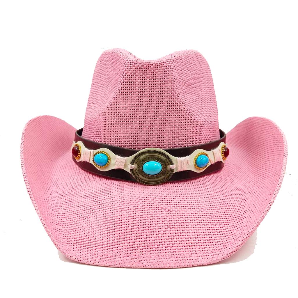 Cowboy Straw Hat For Men And Women Summer Beach Sun Hat Retro Curled Cowboy Hat For Women Sombrero Vaquero