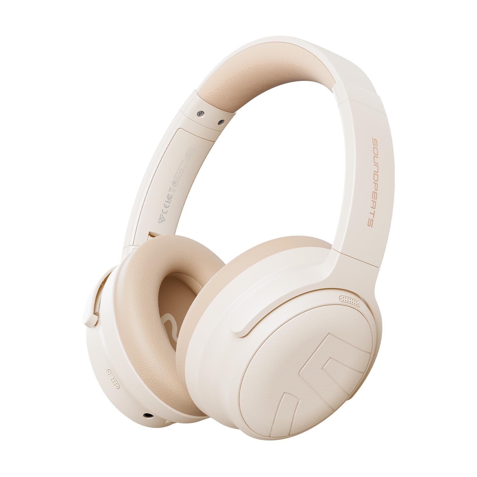 

Беспроводные наушники SOUNDPEATS Space Pro Поддержка высокого разрешения Активное шумоподавление до 47 дБ 40-мм двойные динамики До 151 часа воспроизведения музыки бежевый