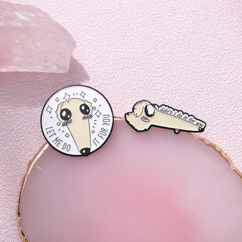 Unique Creative Cute Dog Shaped Brooch Adorable Long Nose Animal Design For Fashion Lovers