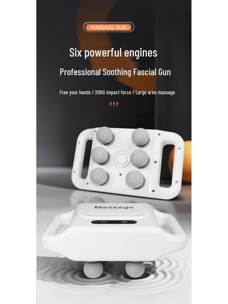 High-Intensity Muscle Relaxation Massage Gun with Long Battery Life and Six Heads