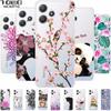 For Redmi 12 4G 5G Case Clear TPU Soft Cute Silicone Phone Cover for Xiaomi Redmi 12 5G 4G Funda Coque Transparent On Redmi12