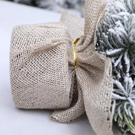 Mini Christmas Tree Small Tabletop Artificial Flocking Snow Christmas Tree with Wooden Stand for Dining Table Desk Home Holiday Decoration