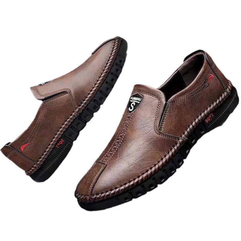 2026 Spring Men's Casual Leather Shoes: Trendy, Versatile, Low Heel Fashion for Any Occasion