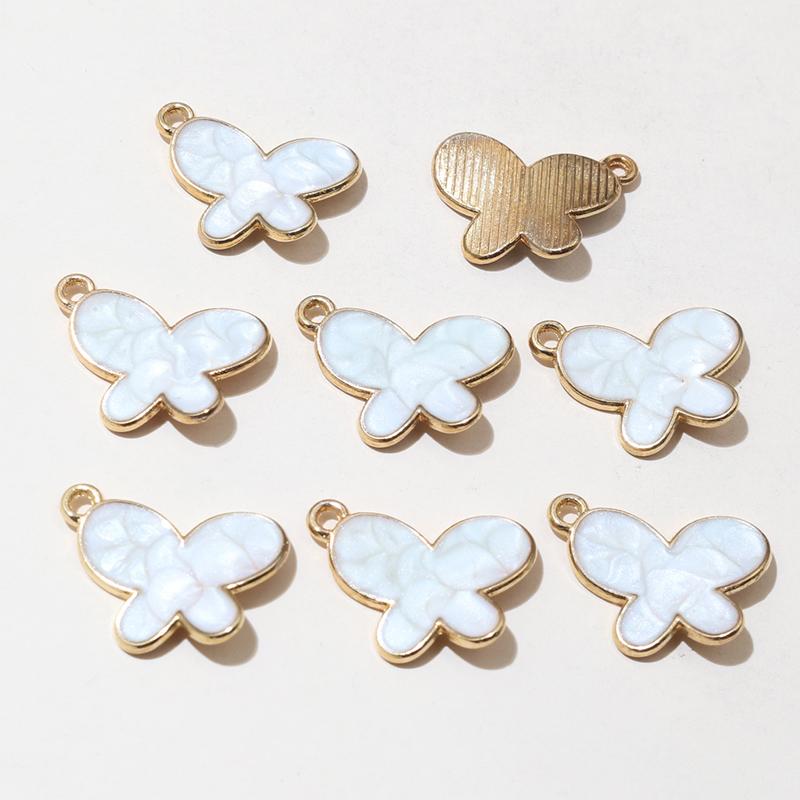 20pcs 12x18mm Enamel Butterfly Charms Pendant Small Alloy Metal DIY Jewelry Making Accessories for Earrings Necklace Bracelet