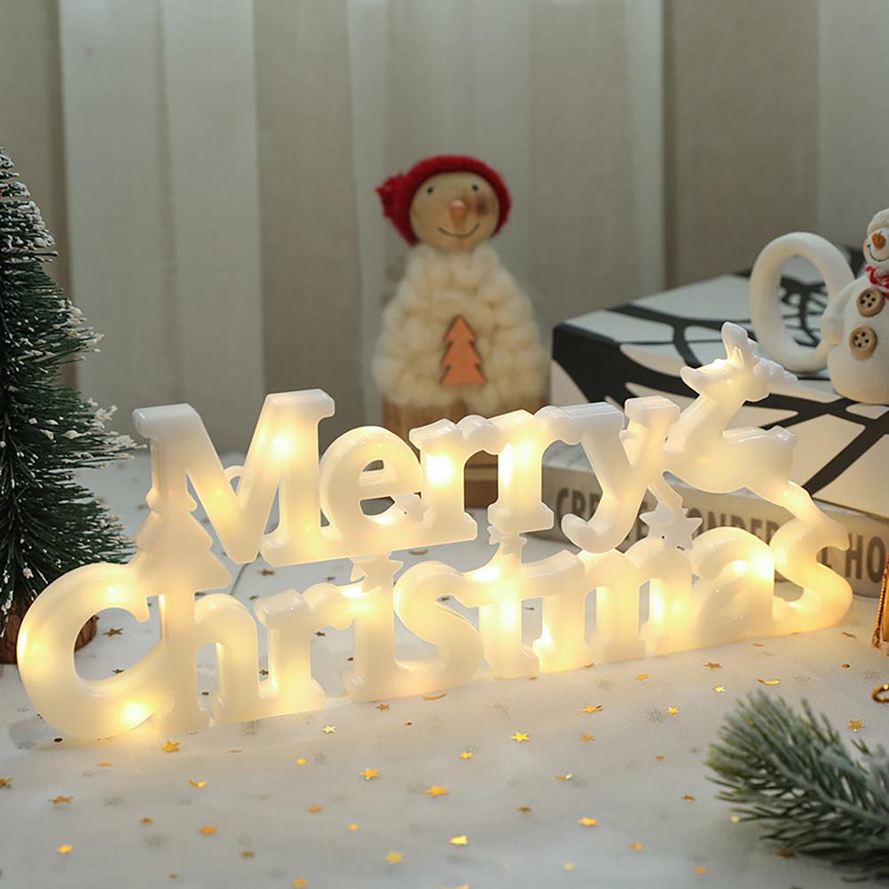Merry Christmas LED Lights Christmas Tree Wreath Hanging Lights Christmas Home Decorations Party Supplies