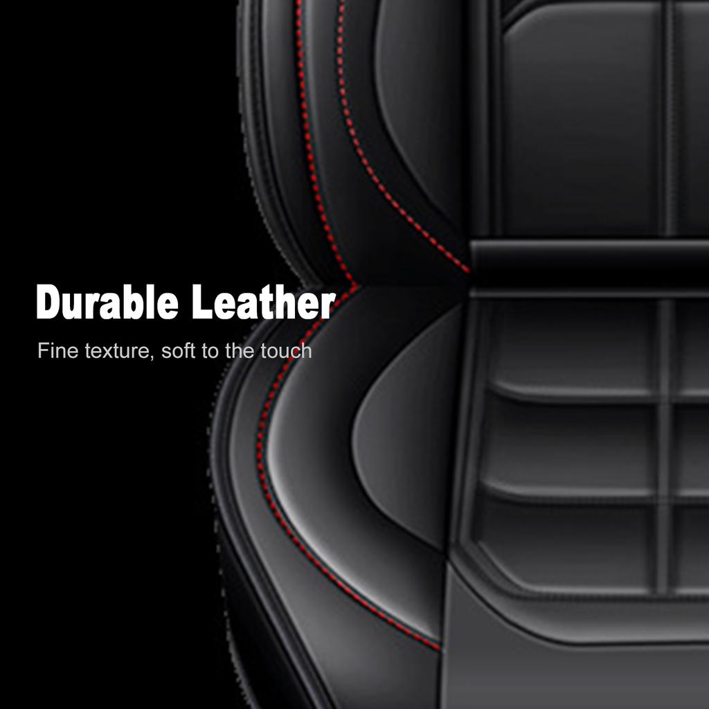 Leather Seat Covers, All Season Full Coverage Breathable Automotive Seat Protector, Airbag Compatible, for Sedans SUVs