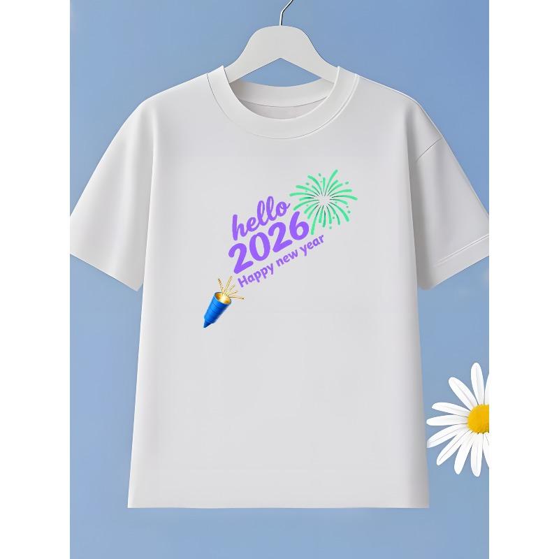 

European sizes Fashion Trend Pattern Creative Design Printed Short-sleeved T-shirt, Suitable for Indoor Leisure Activities and Outdoor Sports 98cm белый