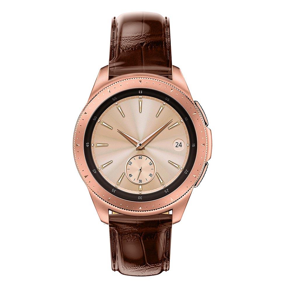 20mm Crocodile Texture Genuine Leather Watchband for Samsung Galaxy Watch 42mm,Smart Watch Strap Bracelet
