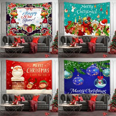 Christmas Print Pattern Tapestry Bedroom Wall Decor Background Home Decor Christmas Tapestry