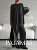 European & American Women's Knit Pajama Set: 2025 Autumn/Winter Loose Round Neck Long Sleeve Top & Pants