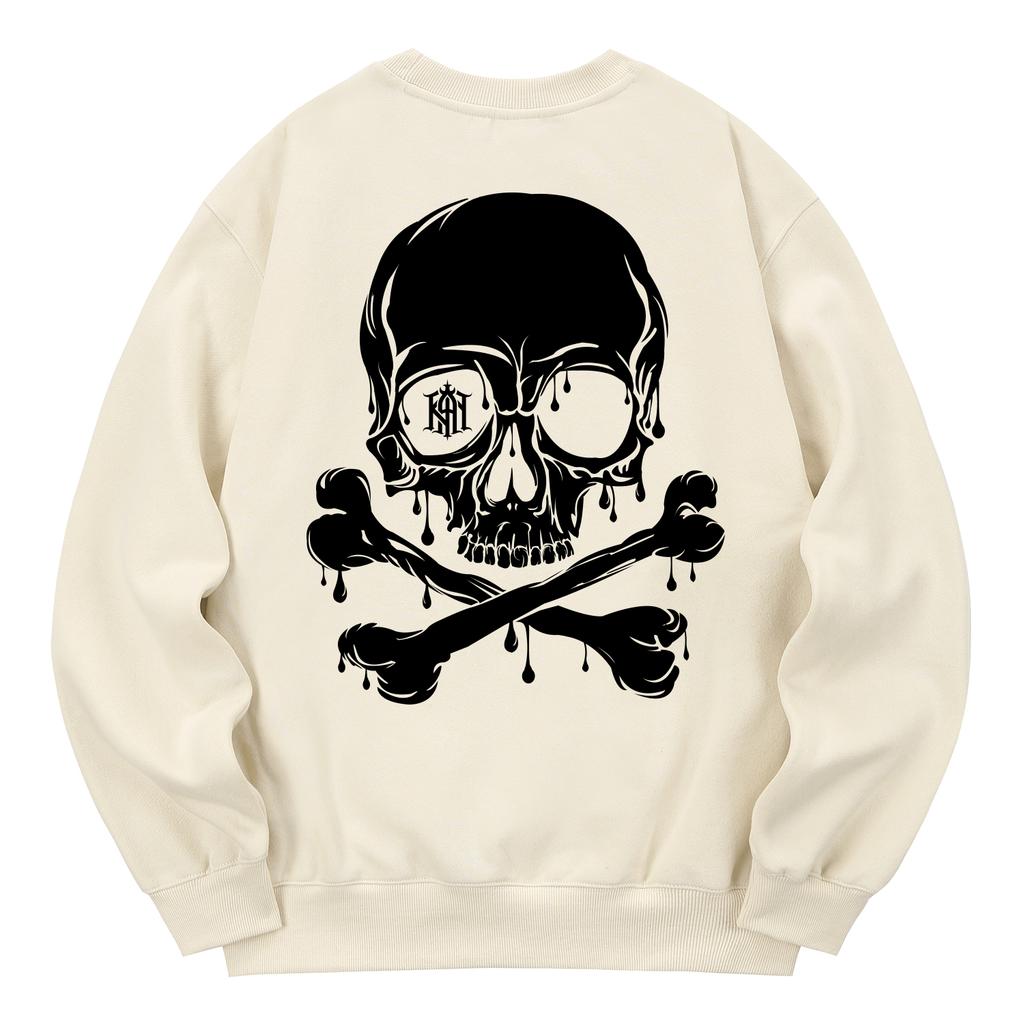 KAN6312 Kmc0010 Skullblood Fleece-Lined Sweatshirt - Cream