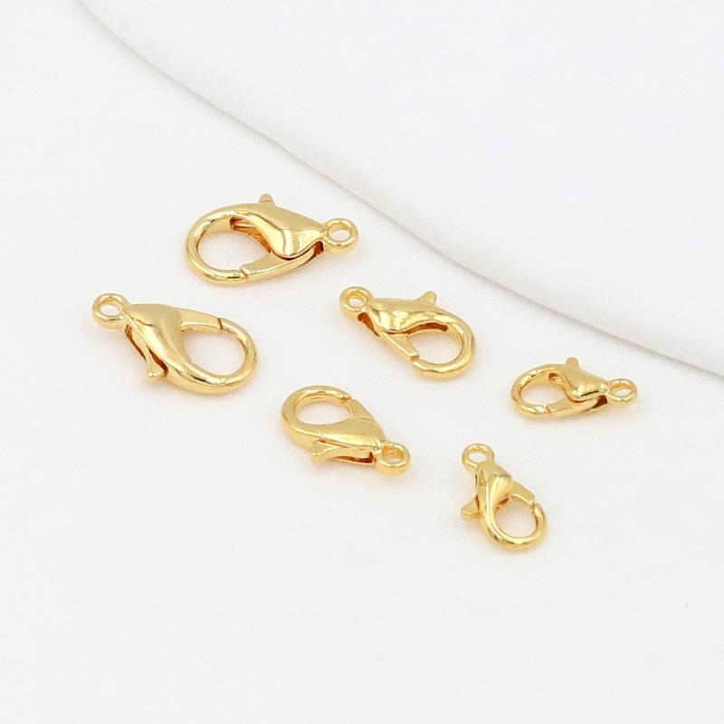 Color retention K gold-wrapped lobster buckle jewelry K gold bracelet necklace buckle end spring buckle DIY jewelry accessories B
