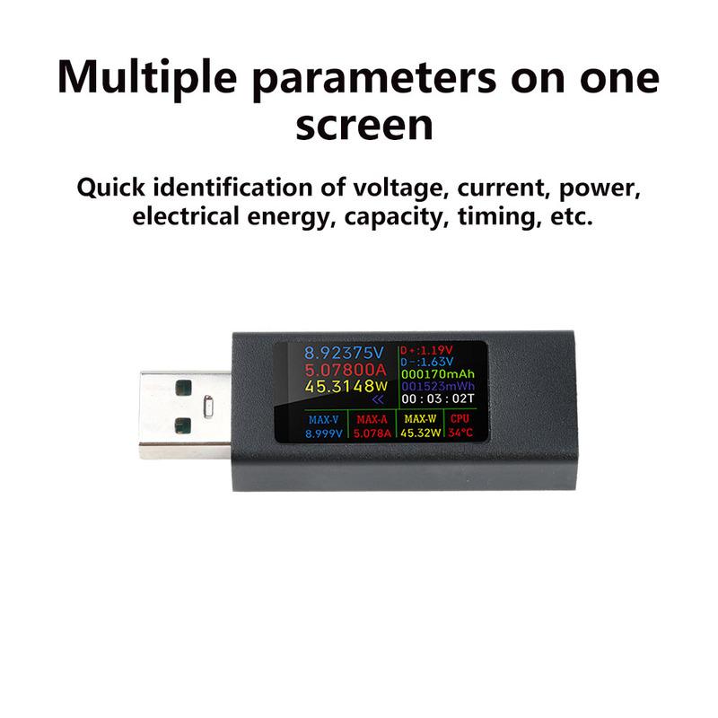KWS-MX23 USB-Tester High Definition 1,06 Zoll IPS-Display Spannung Strom Leistungsmesser Voltmeter Amperemeter DC 4-30V 0-8A