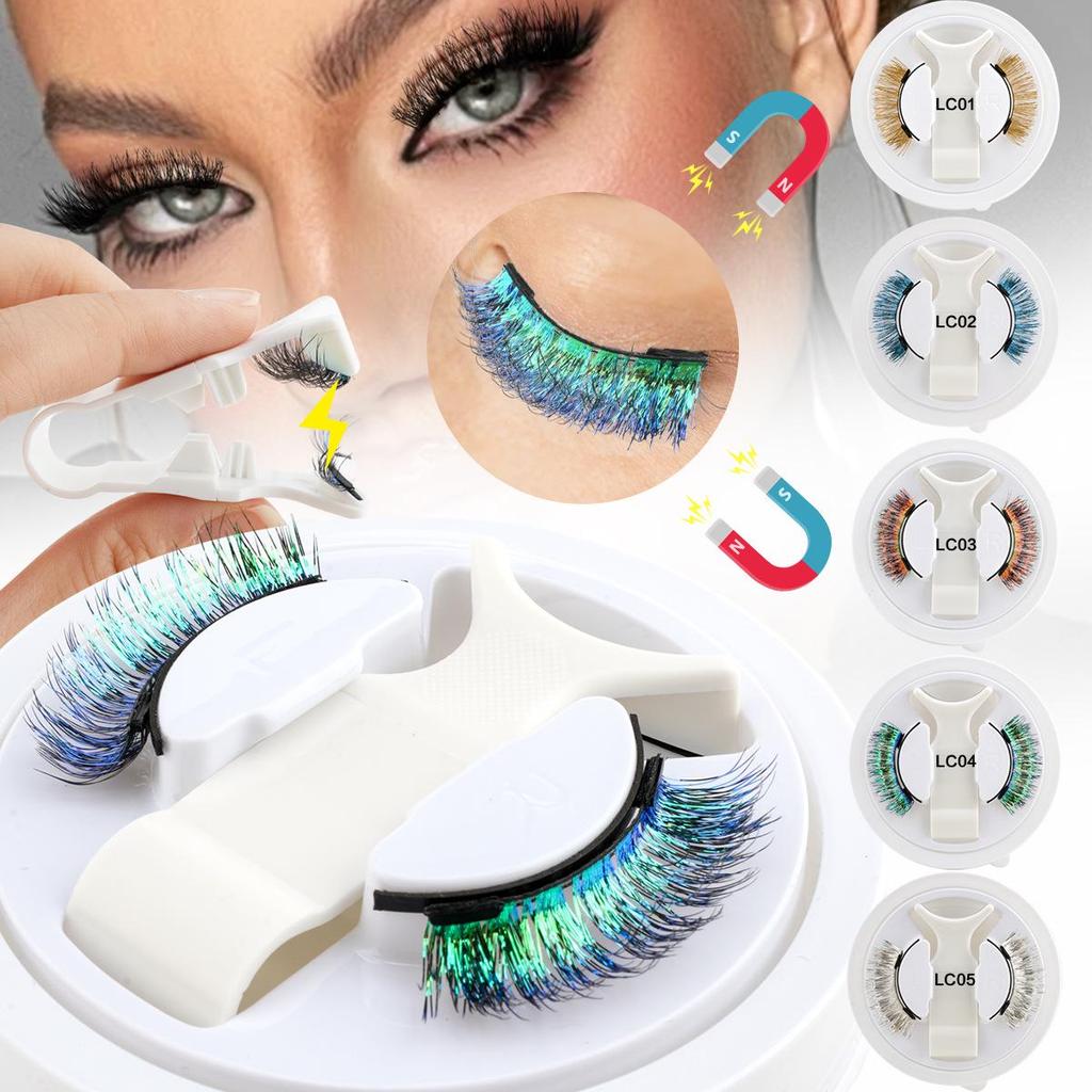 Halloween Colorful Magnetic False Eyelashes - Exaggerated, Glue-Free for Festival or Stage Performance