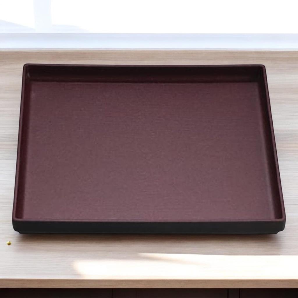 Square Wood Grain Tray Enjimeta Lacquerware Made in Japan J-kitchens (1 shaku) - Fugen, 33cm, (ABS Resin),