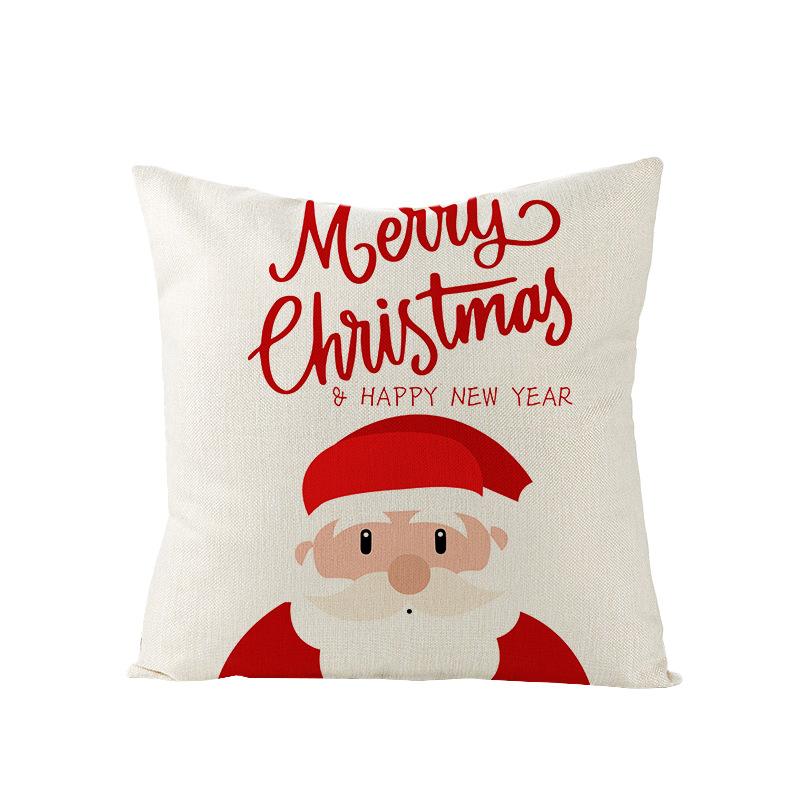 Christmas Pillow Cover for Home Holiday Sofa Bedside Decoration Linen Pillow Cushion Cover