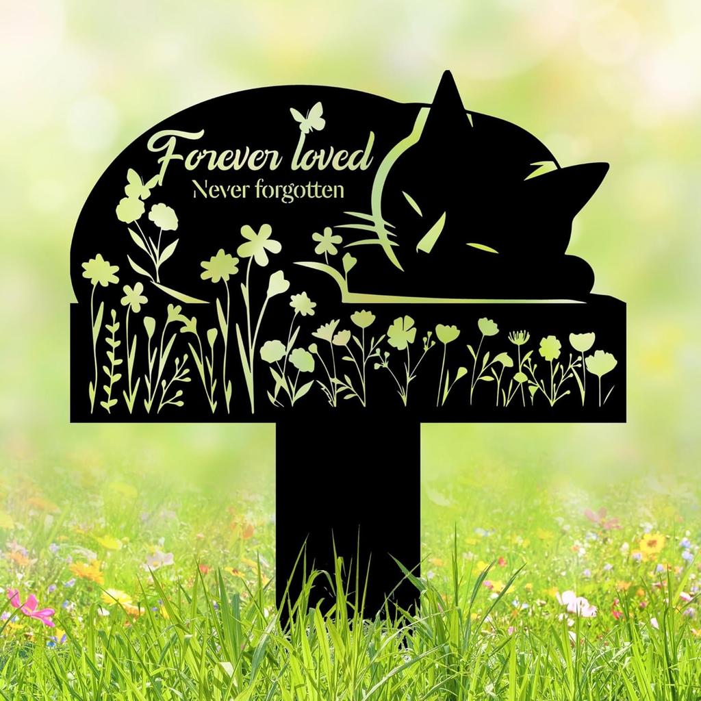 Metal Pet Memorial Cross Angel Garden Home Decor 12 Inch