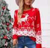 Winter Women's Plus Size Christmas Tree Pullover Round Neck Red Sweater