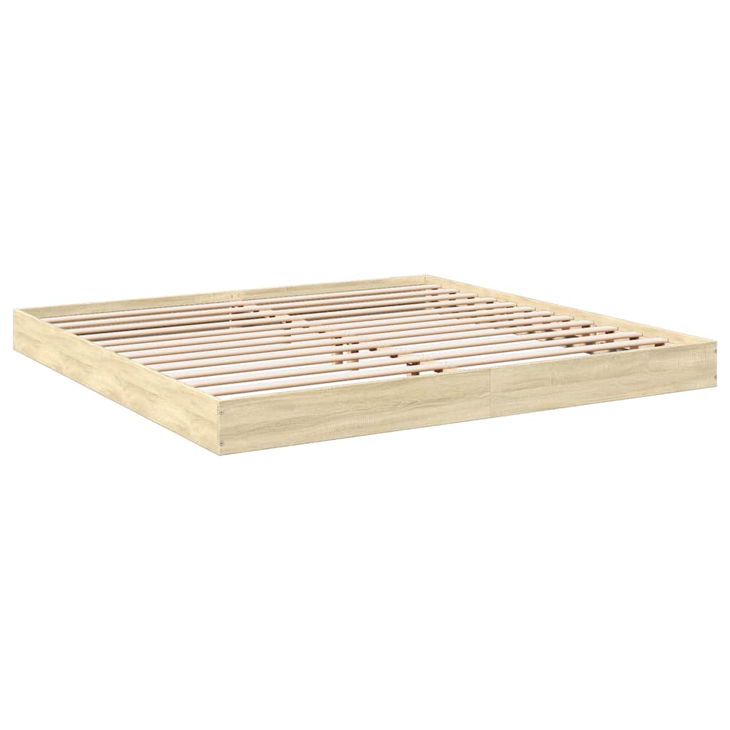 VidaXL Bettgestell ohne Matratze Sonoma-Eiche 180x200 cm Holzwerkstoff