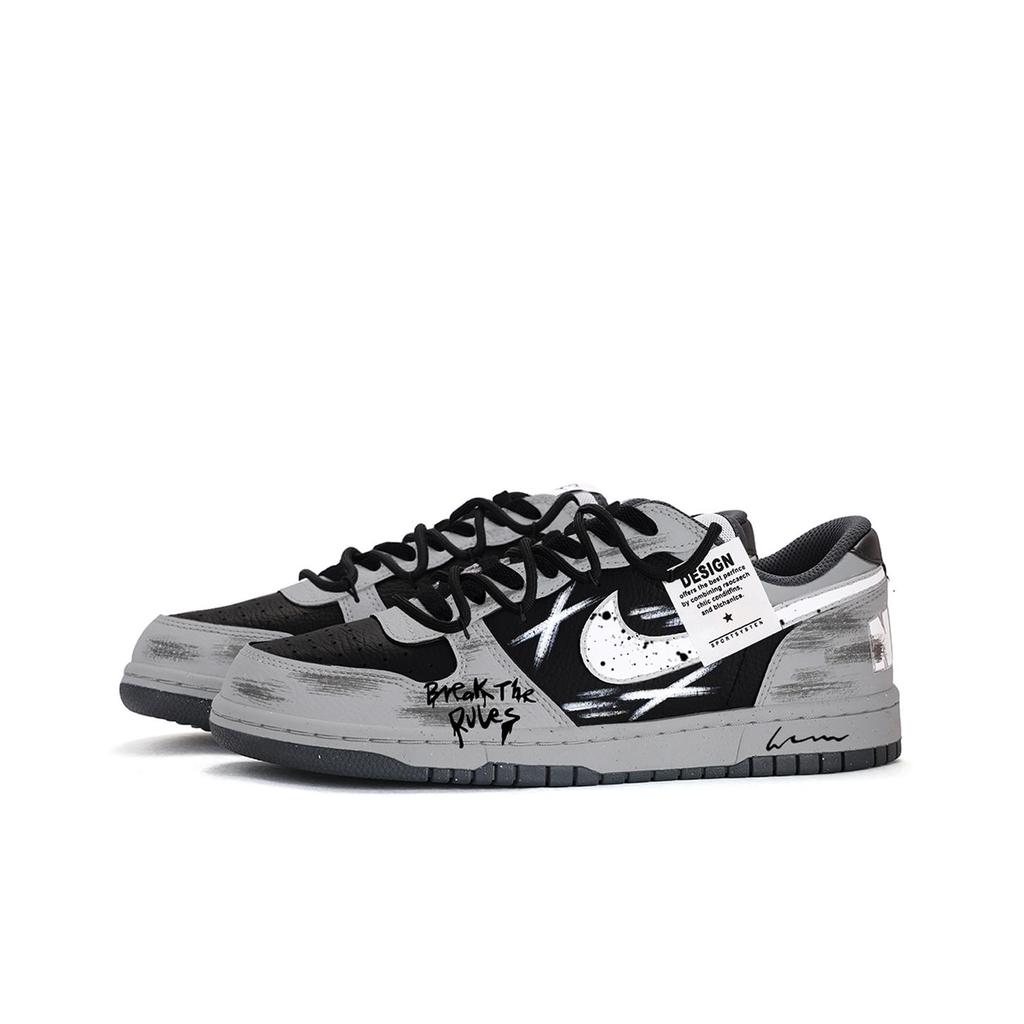 Nike Dunk Coverage Abriebfest Rutschfest Niedrig geschnitten Skateboard-Schuhe Unisex Grau 355152-017(Team59-SBOX)