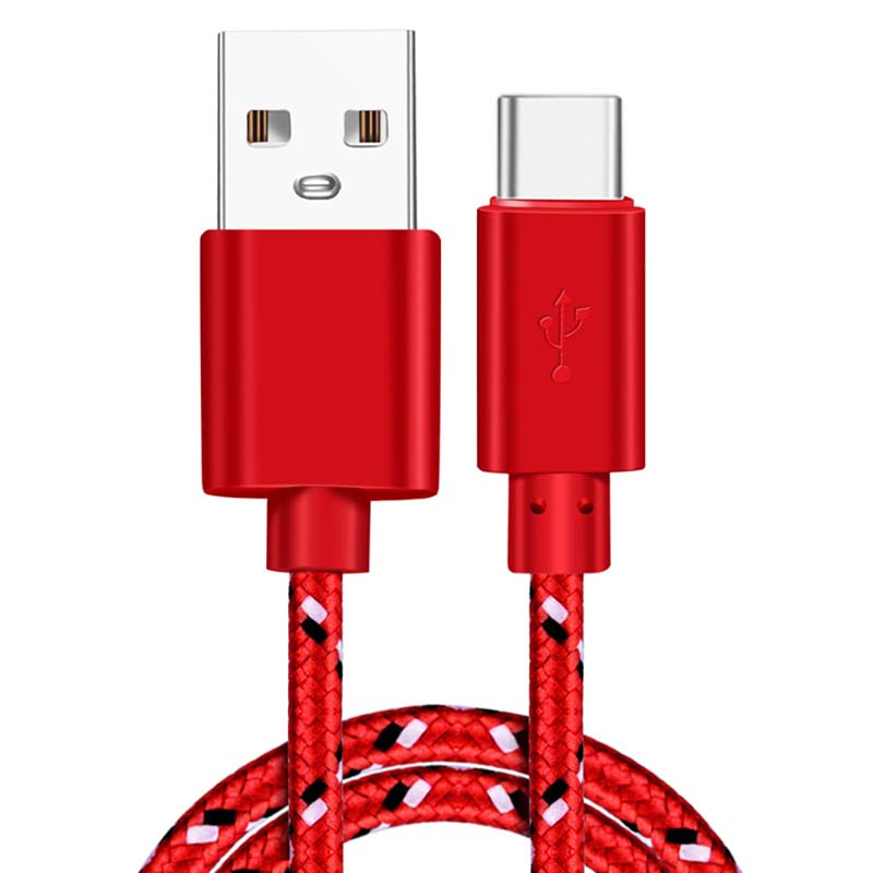 1M/2M/3M Nylon Woven Type-C Data Cable 3A Fast Charging USB-A Cord Charger For Samsung Xiaomi Huawei Phone Charger Wire