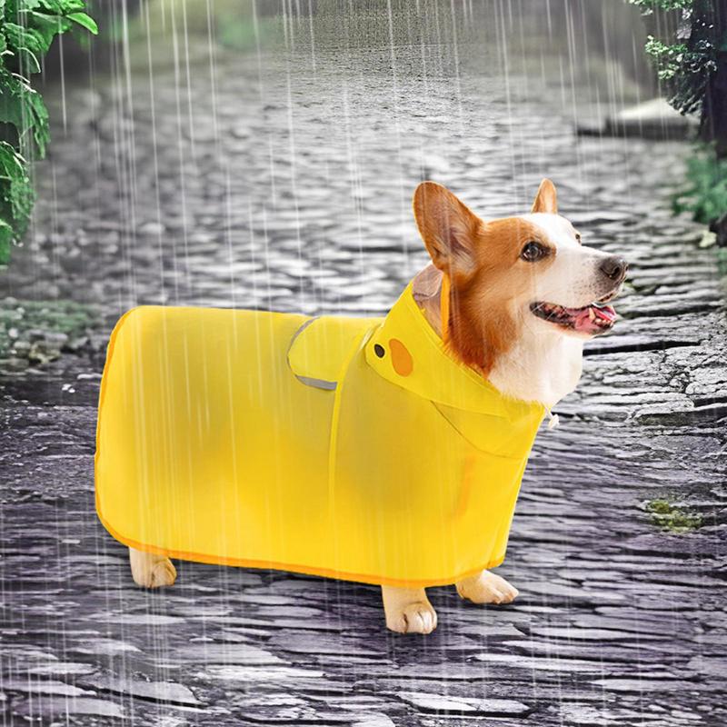 Hunderegenmäntel Welpen Regenjacke Poncho Niedliche Entenform Verstellbare Hundekleidung Für Outdoor-Reisen Spaziergänge
