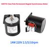Motore Sincrono a Magneti Permanenti 60KTYZ AC 110V 220V 14W 50Hz Micro Ingranaggi Bassa Velocità 2.5 5 10 15 20 30 50 60 80 110 giri/min