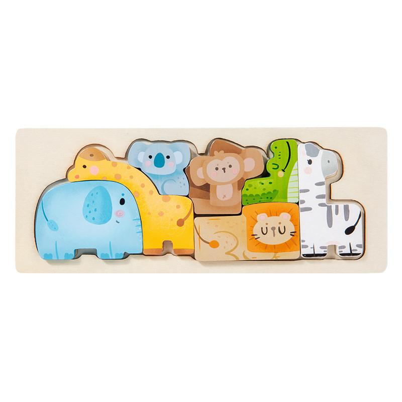 Wooden Childrens Puzzle Board With Animal Illustrations For Early Education And Cognitive Development